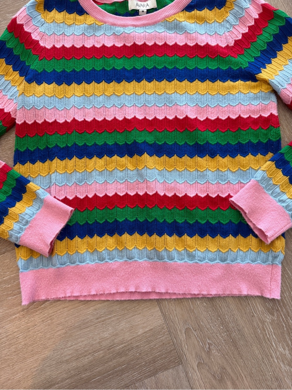 Avara Mandy Multi Striped Knit Sweater Size M - Picture 8 of 10